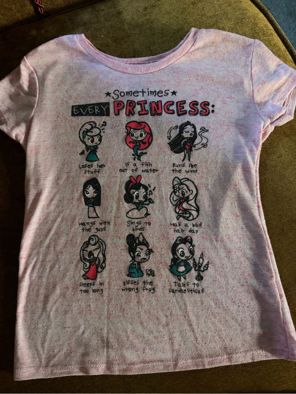 Disney Pink 'Sometimes Every Princess' Graphic Tee for Girls EUC